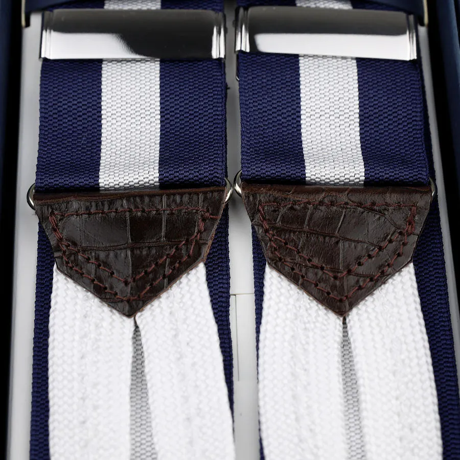 Barathea Braces - Navy / White I