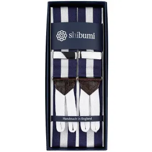 Barathea Braces - Navy / White I