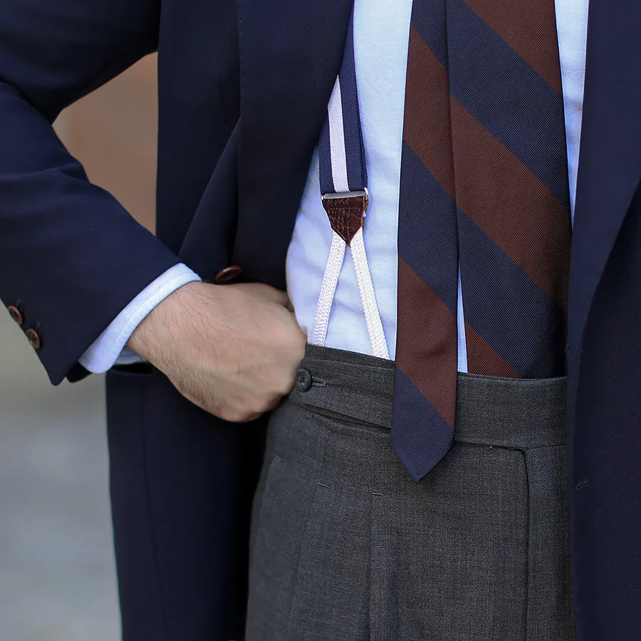Barathea Braces - Navy / White I