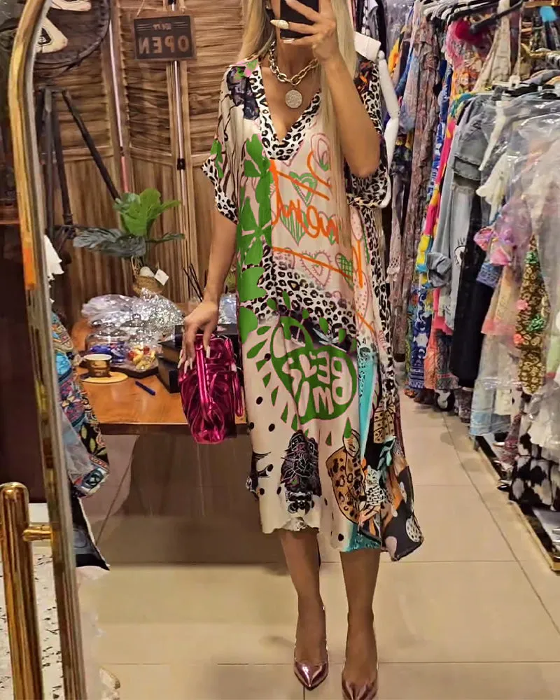 Dinah- Casual Dress with V-Neck