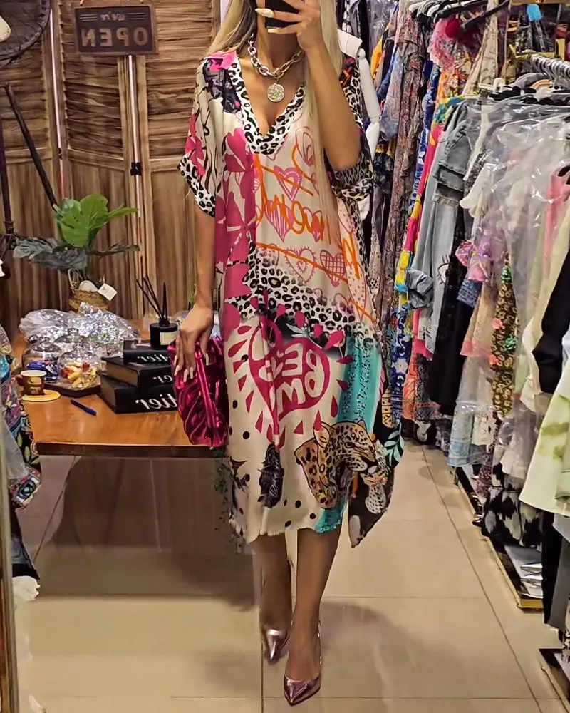 Dinah- Casual Dress with V-Neck