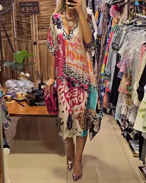 Dinah- Casual Dress with V-Neck