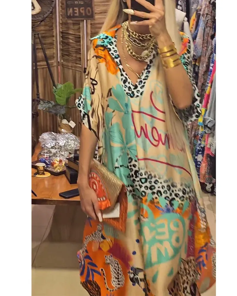 Dinah- Casual Dress with V-Neck
