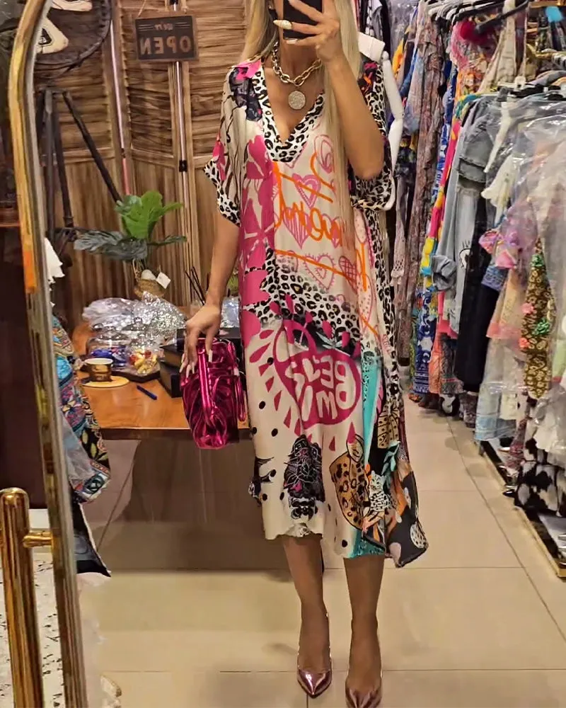 Dinah- Casual Dress with V-Neck