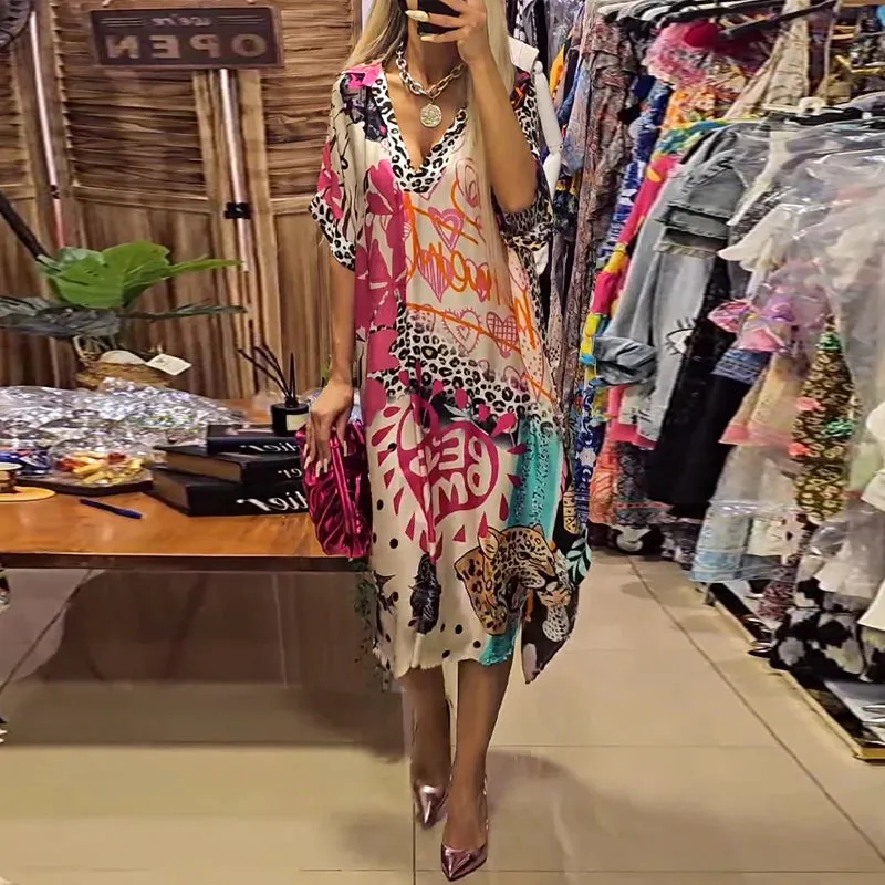 Dinah- Casual Dress with V-Neck