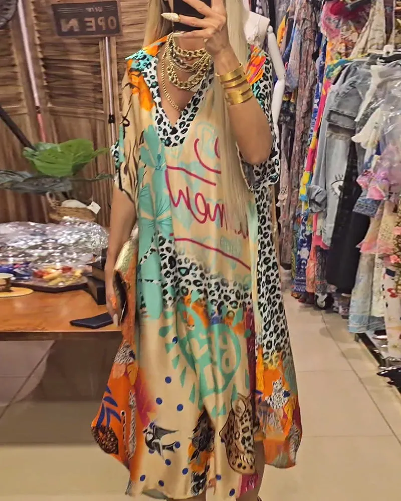 Dinah- Casual Dress with V-Neck