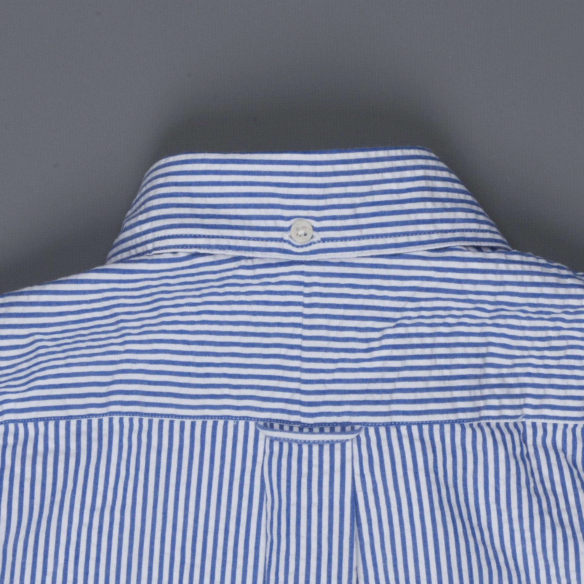 Gitman Vintage Button down shirt navy striped seersucker