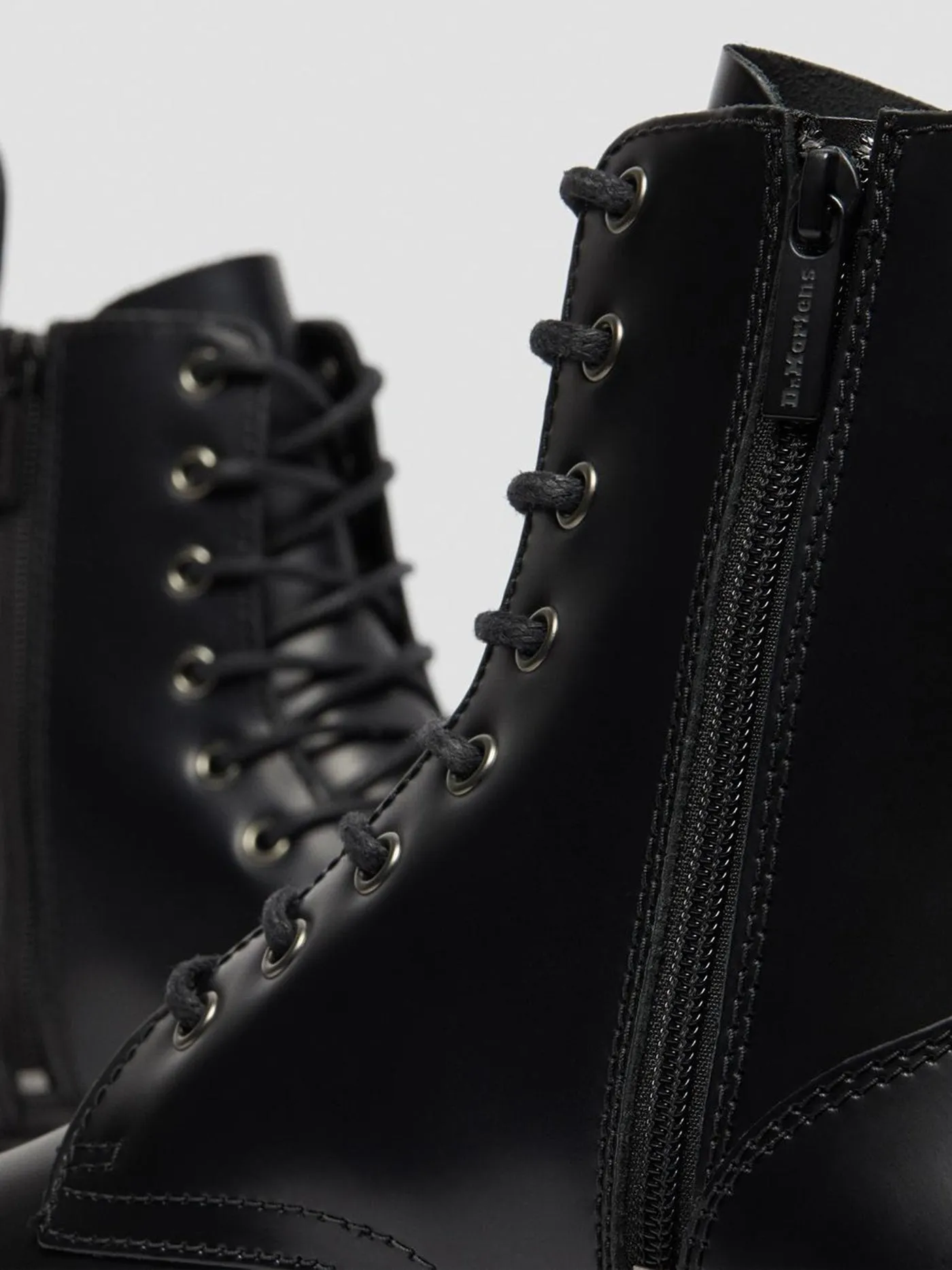 Jadon Polished Smooth Platform Black Boots
