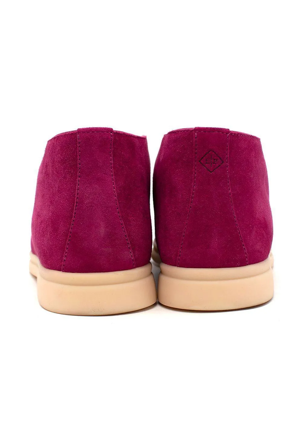 Loro Piana fuchsia suede leather Open Walk shoes moccasins Size 40 ladies