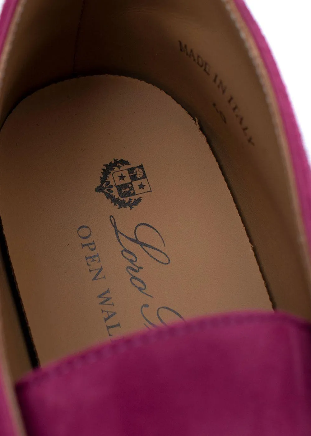 Loro Piana fuchsia suede leather Open Walk shoes moccasins Size 40 ladies