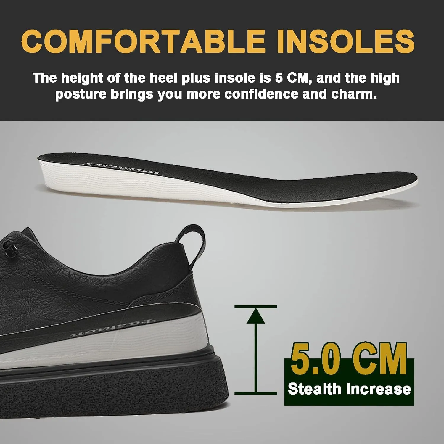 Men's Elevator Shoes Classic Dress Sneakers Increasing Height Casual Oxford Shoes Comfort Slip On Walking Shoes