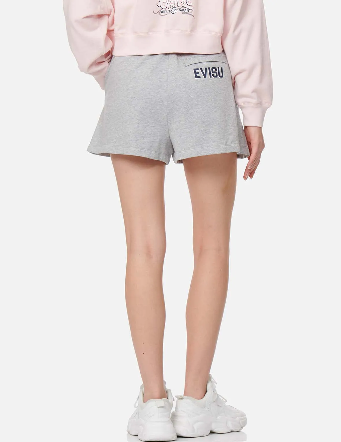 Seagull and Logo Print Sweat Shorts