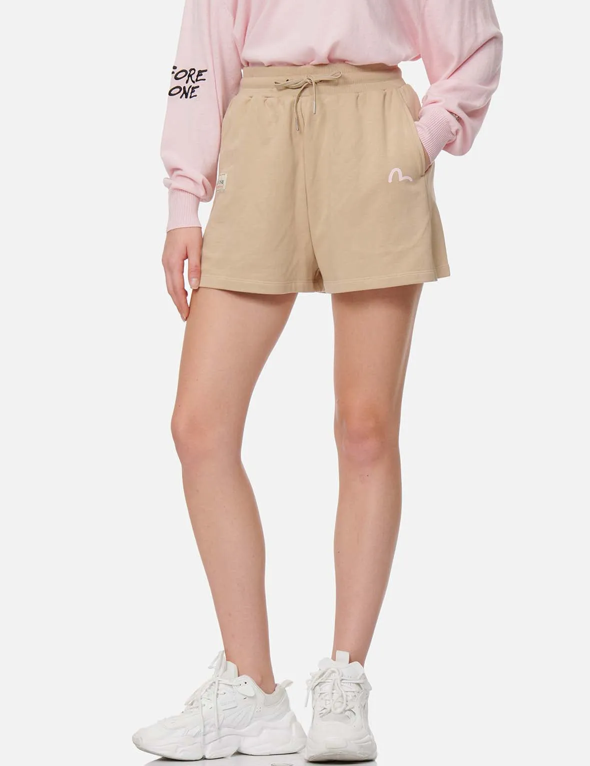 Seagull and Logo Print Sweat Shorts