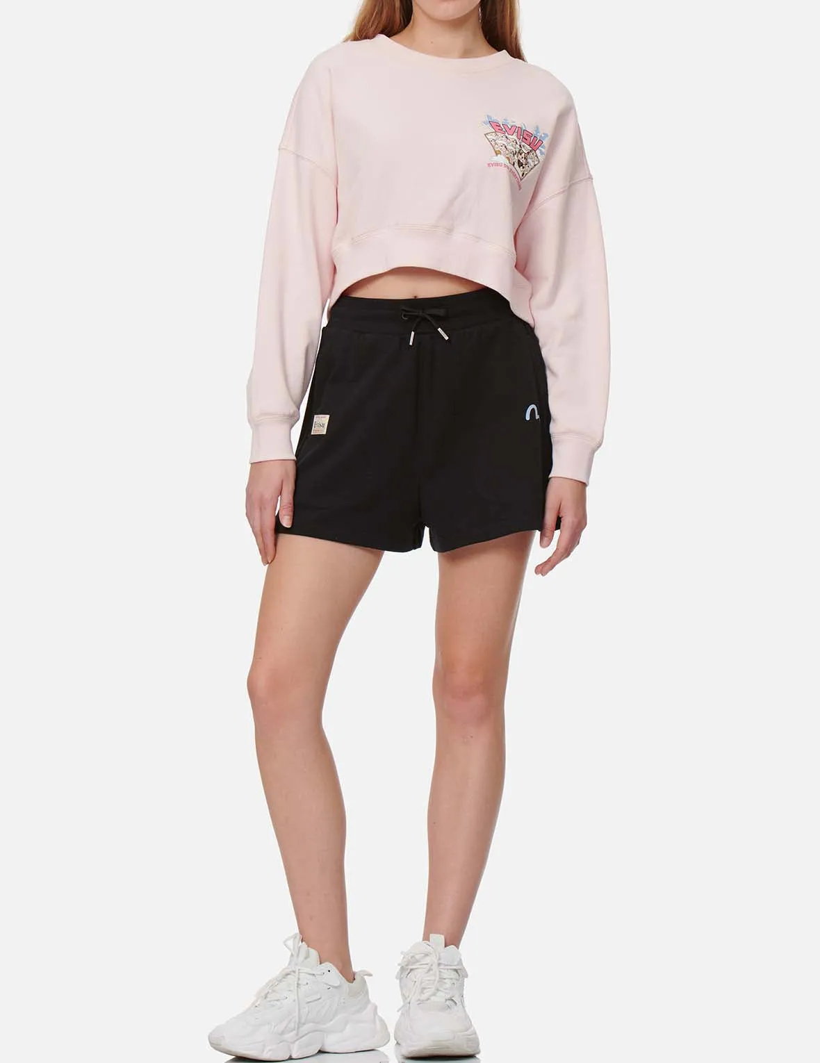 Seagull and Logo Print Sweat Shorts